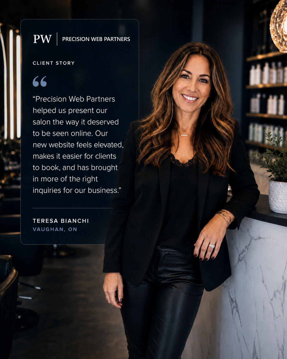 Teresa Bianchi in her salon